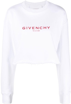 (W) 지방시 SS23 컬러블록 로고 프린트 크롭 크루넥 스웻셔츠 여성 화이트. BWJ0203Y99-100 Order (W) 지방시 SS23 컬러블록 로고 프린트 크롭 크루넥 스웻셔츠 여성 화이트. BWJ0203Y99-100