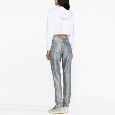 (W) 지방시 SS23 컬러블록 로고 프린트 크롭 크루넥 스웻셔츠 여성 화이트. BWJ0203Y99-100 Shop (W) 지방시 SS23 컬러블록 로고 프린트 크롭 크루넥 스웻셔츠 여성 화이트. BWJ0203Y99-100