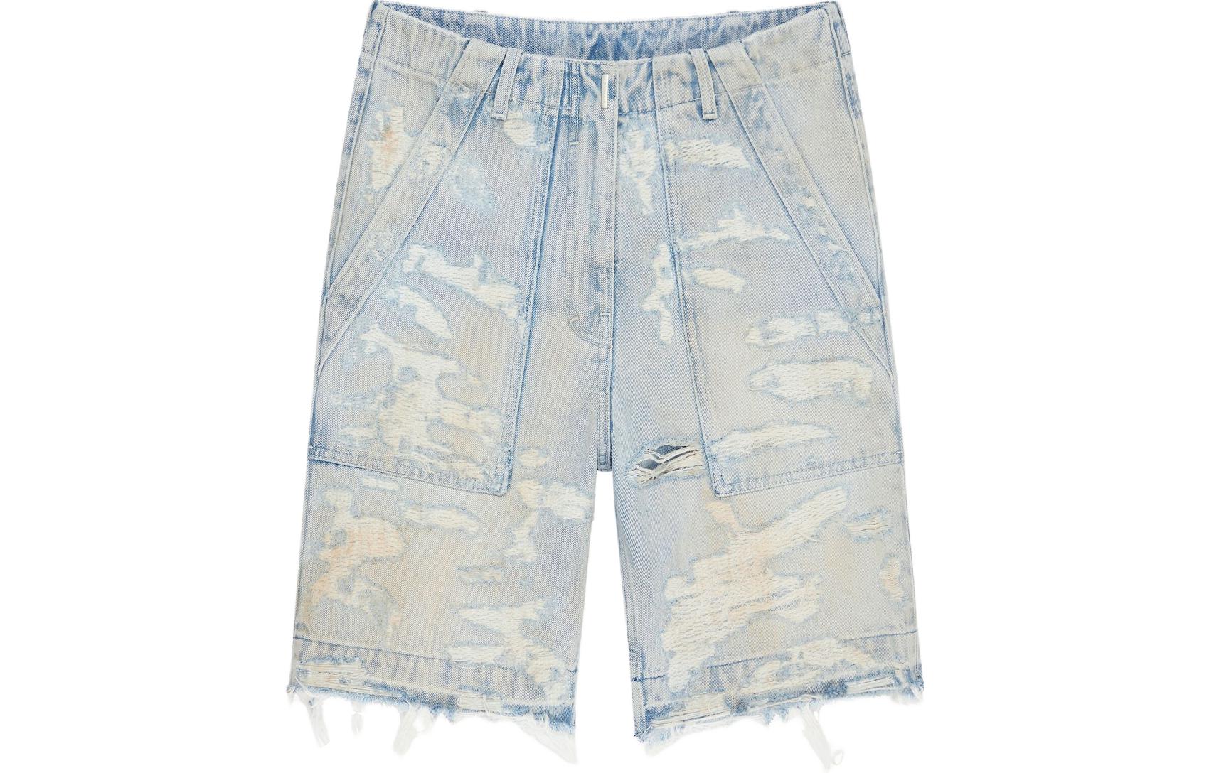 (Women) Givenchy SS23 Distressed Ripped Denim Shorts Women’s Blue. BW50YT5Y4N-452