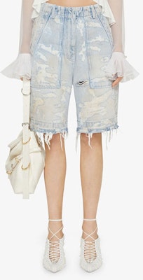 (W) ジバンシィ SS23 ディストレスト リップド デニムショーツ レディース ブルー. BW50YT5Y4N-452 Lookbook (W) ジバンシィ SS23 ディストレスト リップド デニムショーツ レディース ブルー. BW50YT5Y4N-452