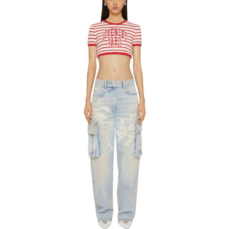 (Women) Givenchy SS23 Distressed Utility Pocket Denim Jeans Women Blue. BW50ZP5Y4N-452 圖 3