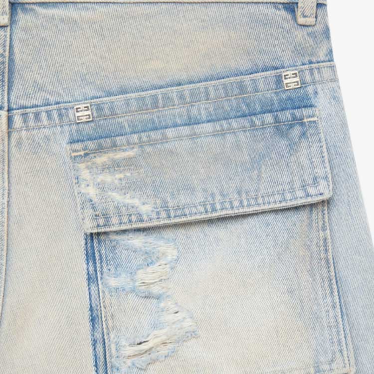 (Women) Givenchy SS23 Distressed Utility Pocket Denim Jeans Women Blue. BW50ZP5Y4N-452 圖 6
