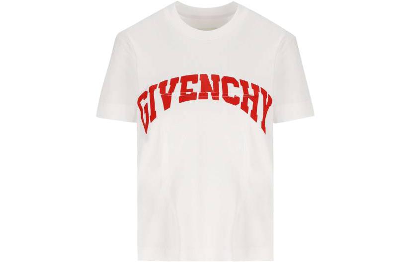 Order (W) Givenchy SS23 標誌印花白色圓領T恤。 BW70BC3YAA-112