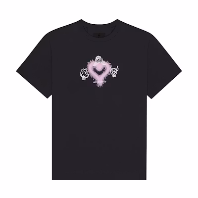 (Women) Givenchy SS23 Loose Fit T-Shirt Black with Love Print Design. BW709Y3YH2-001