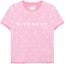 Buy (W) 지방시 SS23 핑크 로고 프린트 여성용 크루넥 티셔츠. BW70CG3YDU-656