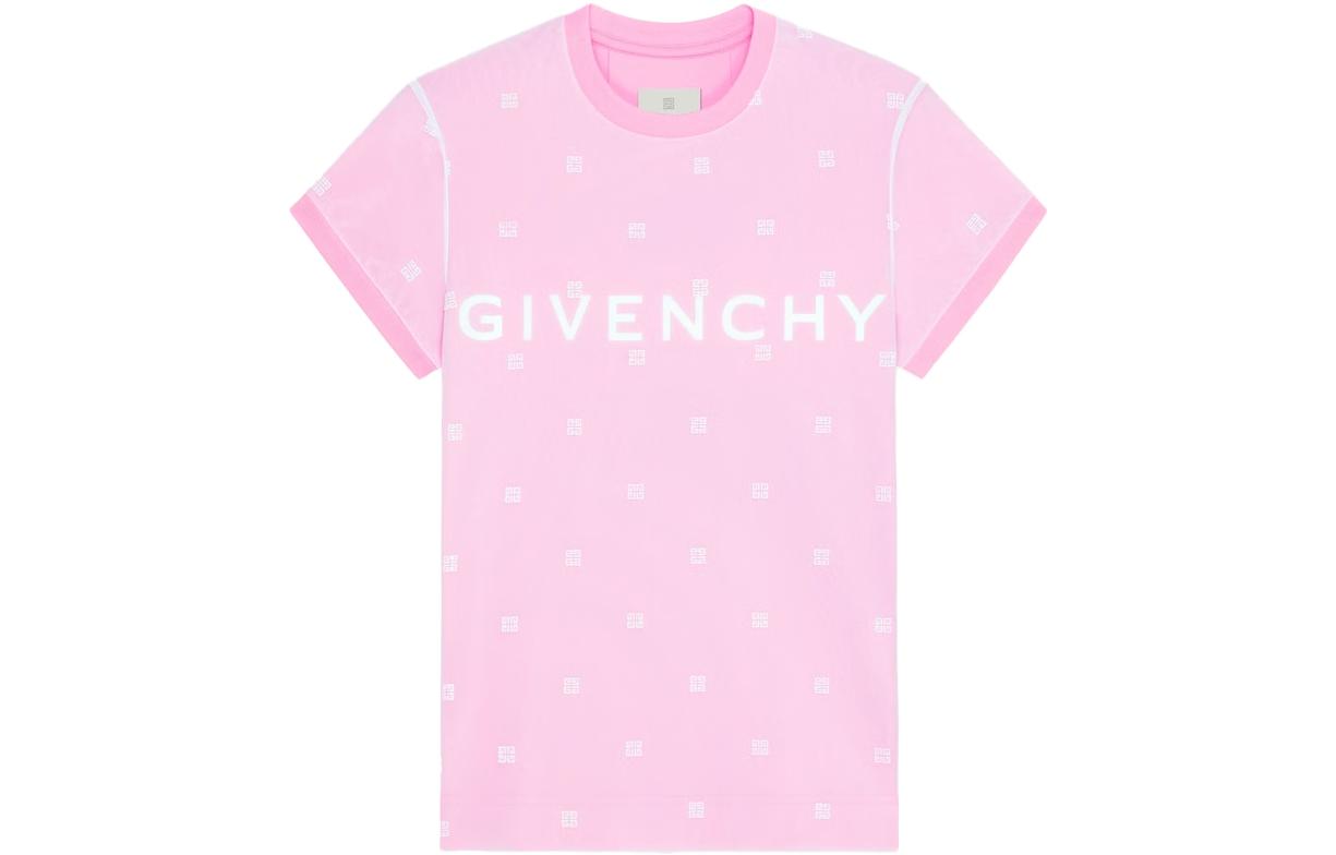 Order (W) Givenchy Kaos Wanita Crewneck Logo Pink SS23. BW70CG3YDU-656