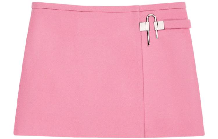 (Women) Givenchy SS23 Pink Solid Color U-Lock Short Skirt for Women. BW40NJ14ND-670