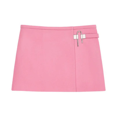 (Women) Givenchy SS23 Pink Solid Color U-Lock Short Skirt for Women. BW40NJ14ND-670