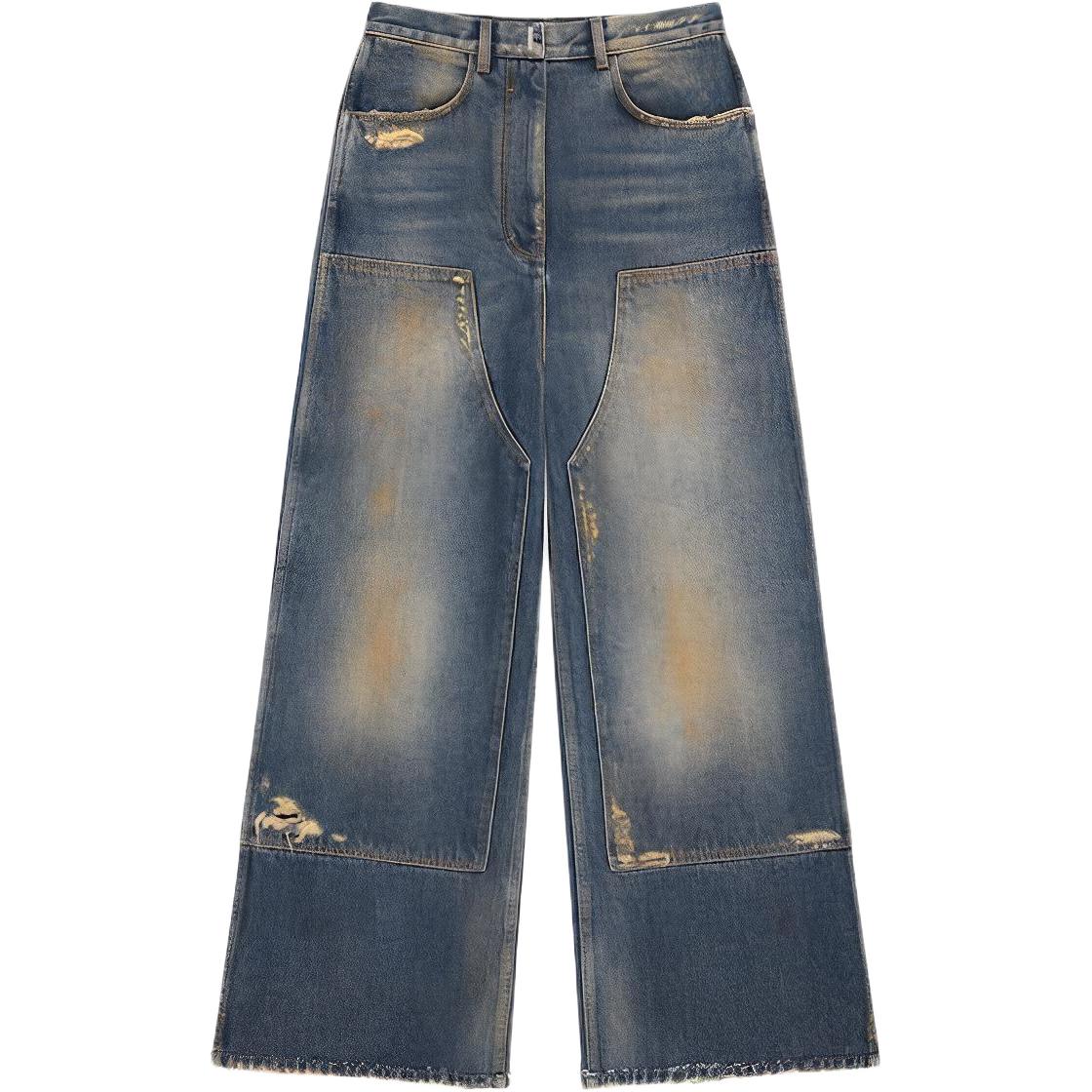 (Women) Givenchy SS23 Washed Straight-Leg Zipper Jeans Women’s Blue BW50ZV5Y5J-427