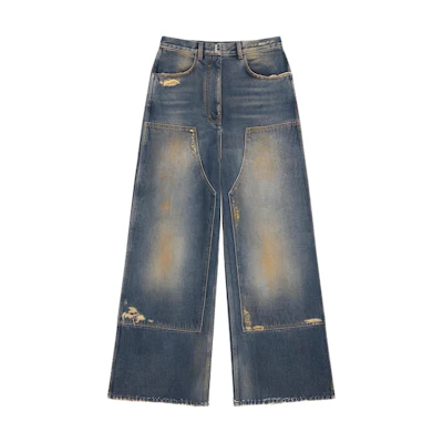 (Women) Givenchy SS23 Washed Straight-Leg Zipper Jeans Women’s Blue BW50ZV5Y5J-427