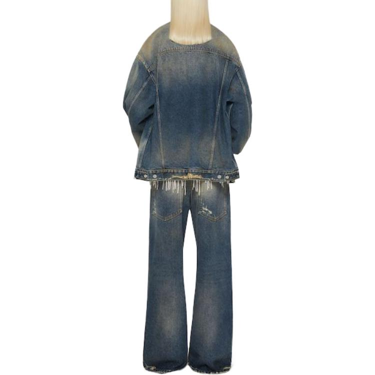 (Women) Givenchy SS23 Washed Straight-Leg Zipper Jeans Women’s Blue BW50ZV5Y5J-427 圖 4