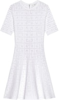 (Women) Givenchy SS23 White Jacquard Logo Short Sleeve Dress Women. BW21DJ4ZA4-100 (Women) Givenchy SS23 White Jacquard Logo Short Sleeve Dress Women. BW21DJ4ZA4-100