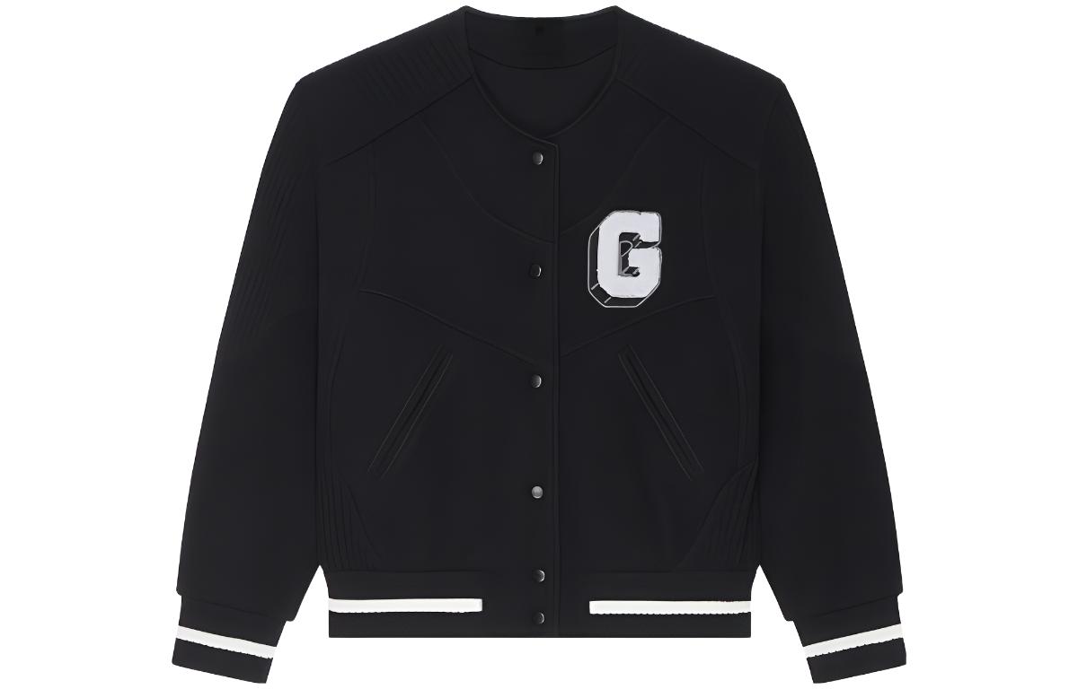 (Women) GIVENCHY SS24  Black Embroidered Letter G Bomber Jacket. BW00N44ZKF-001