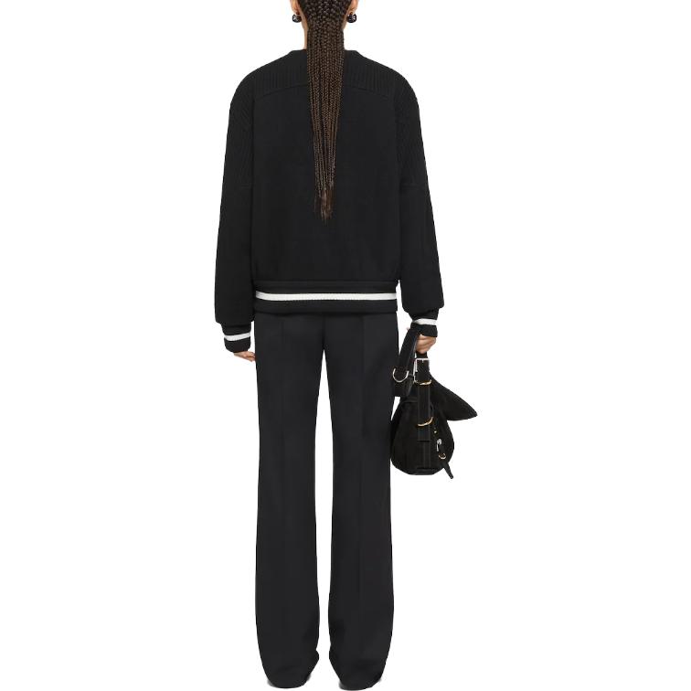 Shop (W) GIVENCHY SS24 黑色刺繡字母G飛行夾克外套 BW00N44ZKF-001