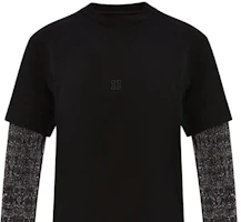 Sizing (W) GIVENCHY SS24 黑色層次設計長袖圓領T恤 BW70C93YNL-001