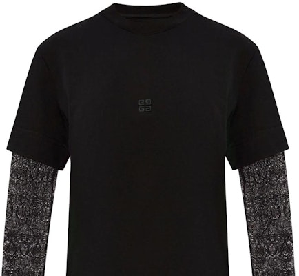 (W) GIVENCHY SS24 黑色層次設計長袖圓領T恤 BW70C93YNL-001 Sizing (W) GIVENCHY SS24 黑色層次設計長袖圓領T恤 BW70C93YNL-001