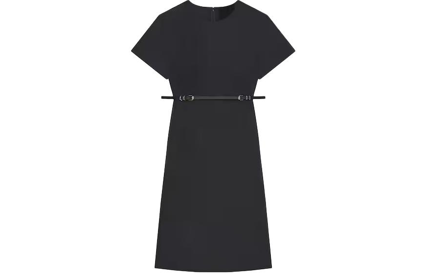 (Women) GIVENCHY SS24  Black Short Sleeve Zipper Mini Dress BW222714L1-001