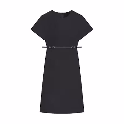 (Women) GIVENCHY SS24 Black Short Sleeve Zipper Mini Dress BW222714L1-001