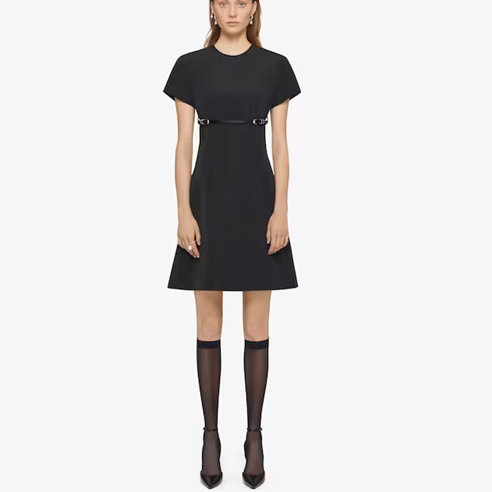 Lookbook (W) ギヴァンシー SS24 ブラック 半袖 ジッパー ミニドレス BW222714L1-001