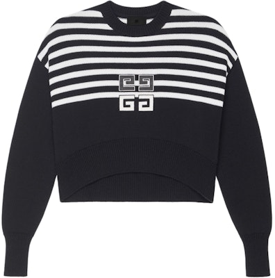 (W) GIVENCHY SS24 黑色條紋Logo圖案短版圓領長袖上衣。 BW90PJ4ZL2-001 Order (W) GIVENCHY SS24 黑色條紋Logo圖案短版圓領長袖上衣。 BW90PJ4ZL2-001