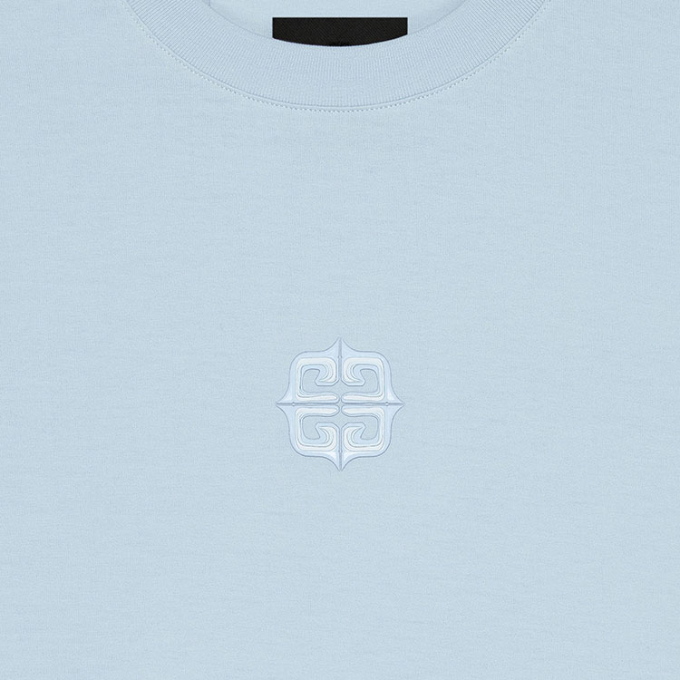 (Women) GIVENCHY SS24  Logo Embroidered Cropped Casual T-Shirt Sky Blue. BW709XP6QU-450 圖 5