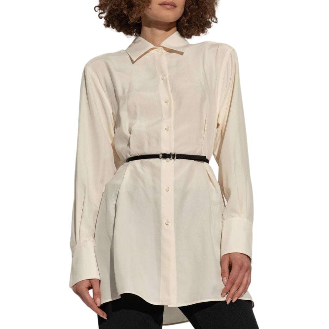 (Women) GIVENCHY SS24  Long Sleeve Shirt with Detachable Belt Off-White. BW61A015J0 圖 5