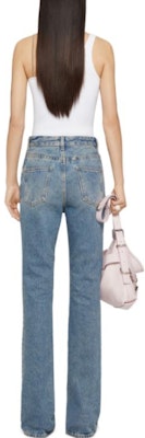 (W) Givenchy SS24 Jeans Flared Mid-Rise Aksen Logo Metal Wanita - Biru. BW51145Y9N-420 Shop (W) Givenchy SS24 Jeans Flared Mid-Rise Aksen Logo Metal Wanita - Biru. BW51145Y9N-420