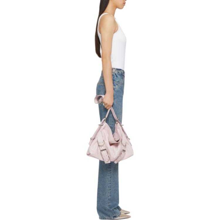 Purchase (W) Givenchy SS24 Jeans Flared Mid-Rise Aksen Logo Metal Wanita - Biru. BW51145Y9N-420