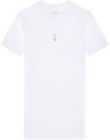 (Women) Givenchy SS24 Heart Logo Embroidered Short Sleeve Mini Dress Women White BW20AH3YEH-149 (Women) Givenchy SS24 Heart Logo Embroidered Short Sleeve Mini Dress Women White BW20AH3YEH-149