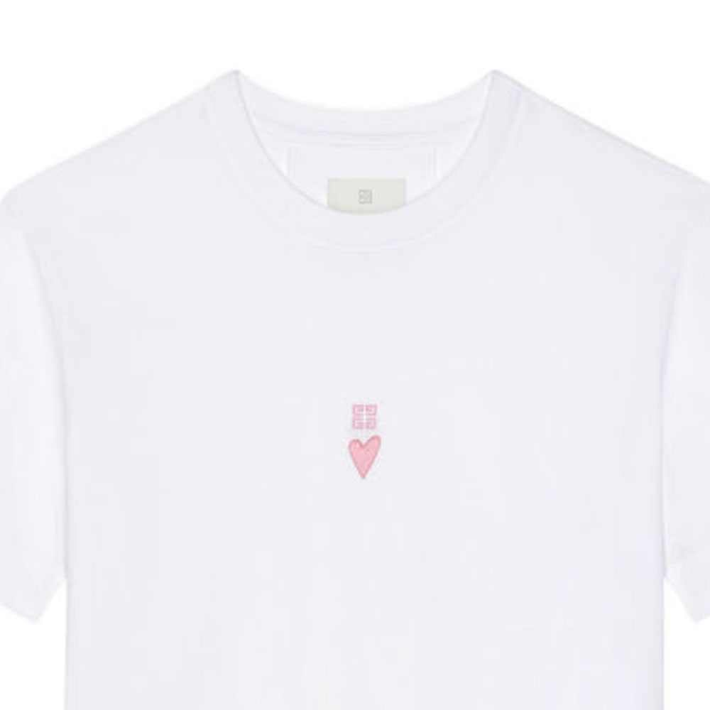 Sizing (W) 纪梵希 SS24 爱心标志刺绣短袖迷你连衣裙 女款 白色 BW20AH3YEH-149