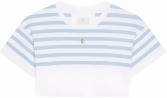 (Women) GIVENCHY Striped Colorblock Short Sleeve Crewneck T-Shirt Women White BW70EF3YNG-128 (Women) GIVENCHY Striped Colorblock Short Sleeve Crewneck T-Shirt Women White BW70EF3YNG-128