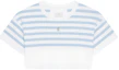 Buy (W) GIVENCHY Kaos Wanita Putih Lengan Pendek Striped Colorblock Crewneck BW70EF3YNG-128