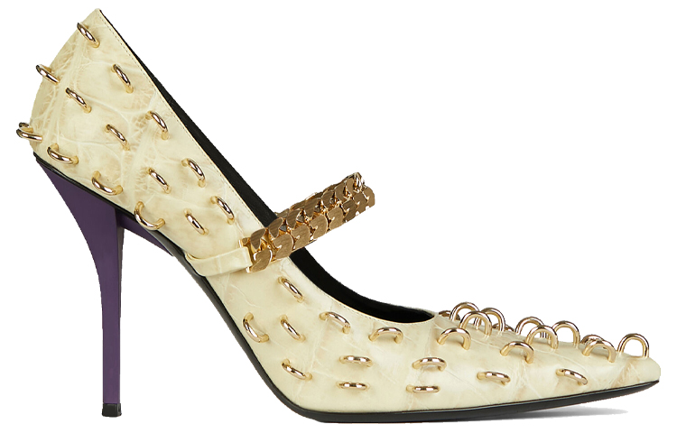 (W) Givenchy Studded Metallic Leather High Heels 'Beige' 圖 2
