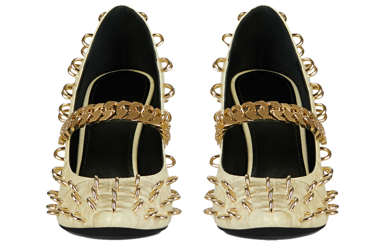 (W) Givenchy Studded Metallic Leather High Heels 'Beige' 圖 3
