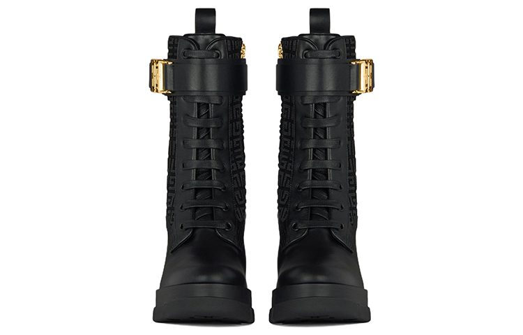 (W) Givenchy Terra 4G Embroidered Zip Ankle Boots 'Black Leather and Canvas' 圖 3