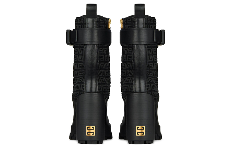 (W) Givenchy Terra 4G Embroidered Zip Ankle Boots 'Black Leather and Canvas' 圖 4
