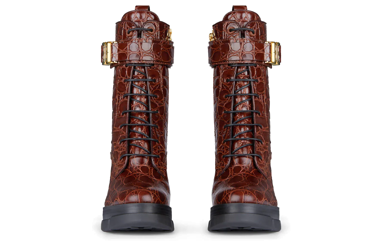 Order Givenchy 纪梵希 鱷魚紋皮革 terra 短靴 女款 棕色