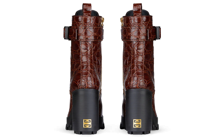 Lookbook Givenchy 纪梵希 鱷魚紋皮革 terra 短靴 女款 棕色