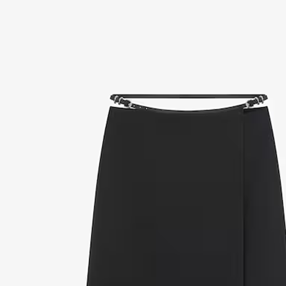 Details for (W) GIVENCHY Voyou SS24 Hitam Skirt Midi Kasual Pinggang Sederhana. BW40TR14L1-001
