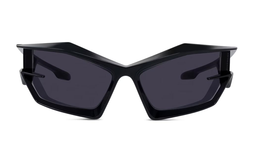 Lookbook (W) Givenchy Cermin Mata Wanita Hitam Bingkai Tak Simetri dengan Logo di Tepi. GV40049U6901A