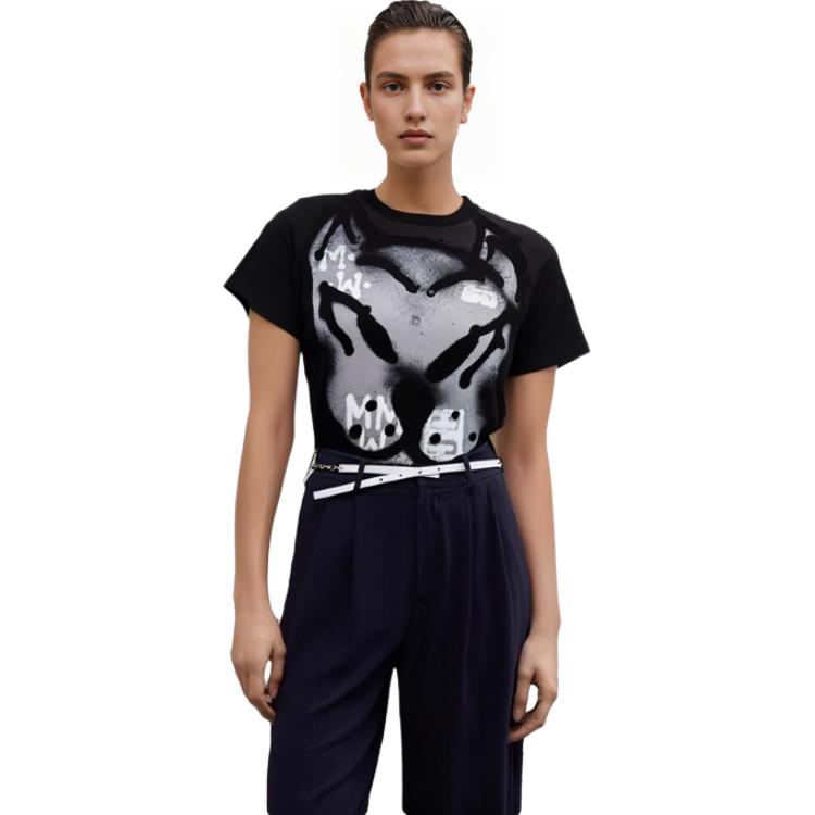 (Women) GIVENCHY Chito  Black Dog Print Crewneck T-Shirt. BW707Z3ZAK-001 圖 5