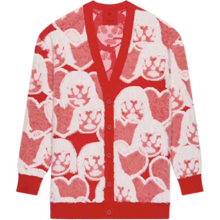 (Women) Givenchy x Chito FW21 Oversized Graffiti Doll Heart Knit Sweater Women Red BW90D44ZAN-616