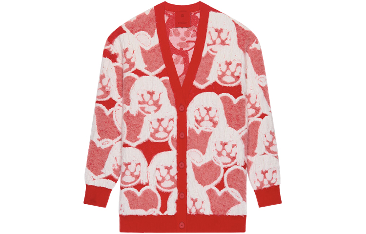Order (W) Givenchy x Chito FW21 Sweater Oversized Graffiti Doll Heart Wanita Merah. BW90D44ZAN-616