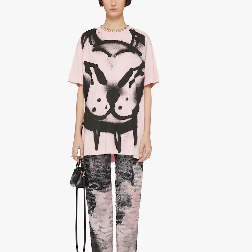 (Women) Givenchy Chito SS22  Pink Dog Print Graphic Tee BW707Z3ZAK-681 圖 4