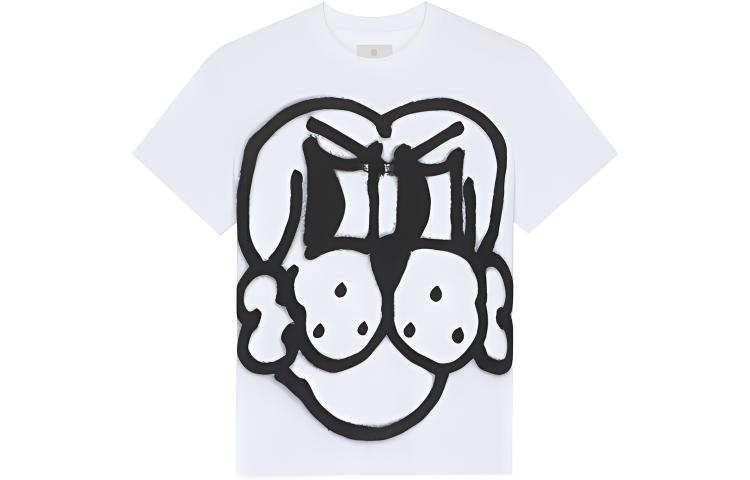 (Women) Givenchy x Chito SS22  White Cotton T-Shirt with Dog Print. BW707Z3Z81-100