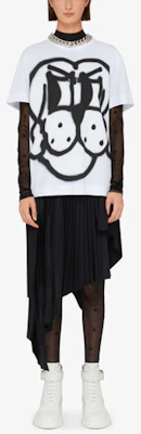 (W) Camiseta Blanca Givenchy x Chito SS22 de Algodón con Estampado de Perro. BW707Z3Z81-100 Lookbook (W) Camiseta Blanca Givenchy x Chito SS22 de Algodón con Estampado de Perro. BW707Z3Z81-100