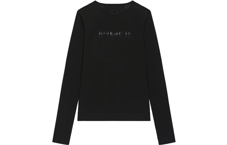 Order (W) Givenchy x Chito SS22 Kaos Lengan Panjang Hitam Cetak Huruf Cotton. BW70903Z7C-001