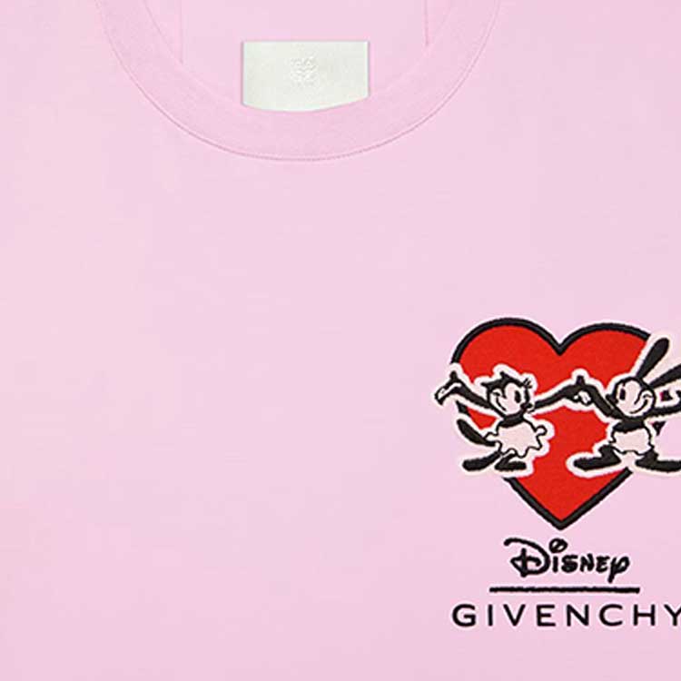 Cheap (W) ギヴァンシー×ディズニー ピンク ハート刺繍Tシャツ SS23 BW70AS3YBA-681