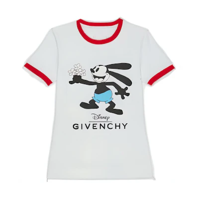 (Women) Givenchy Disney Red White Cartoon Print Crewneck T-Shirt. GD2022121623