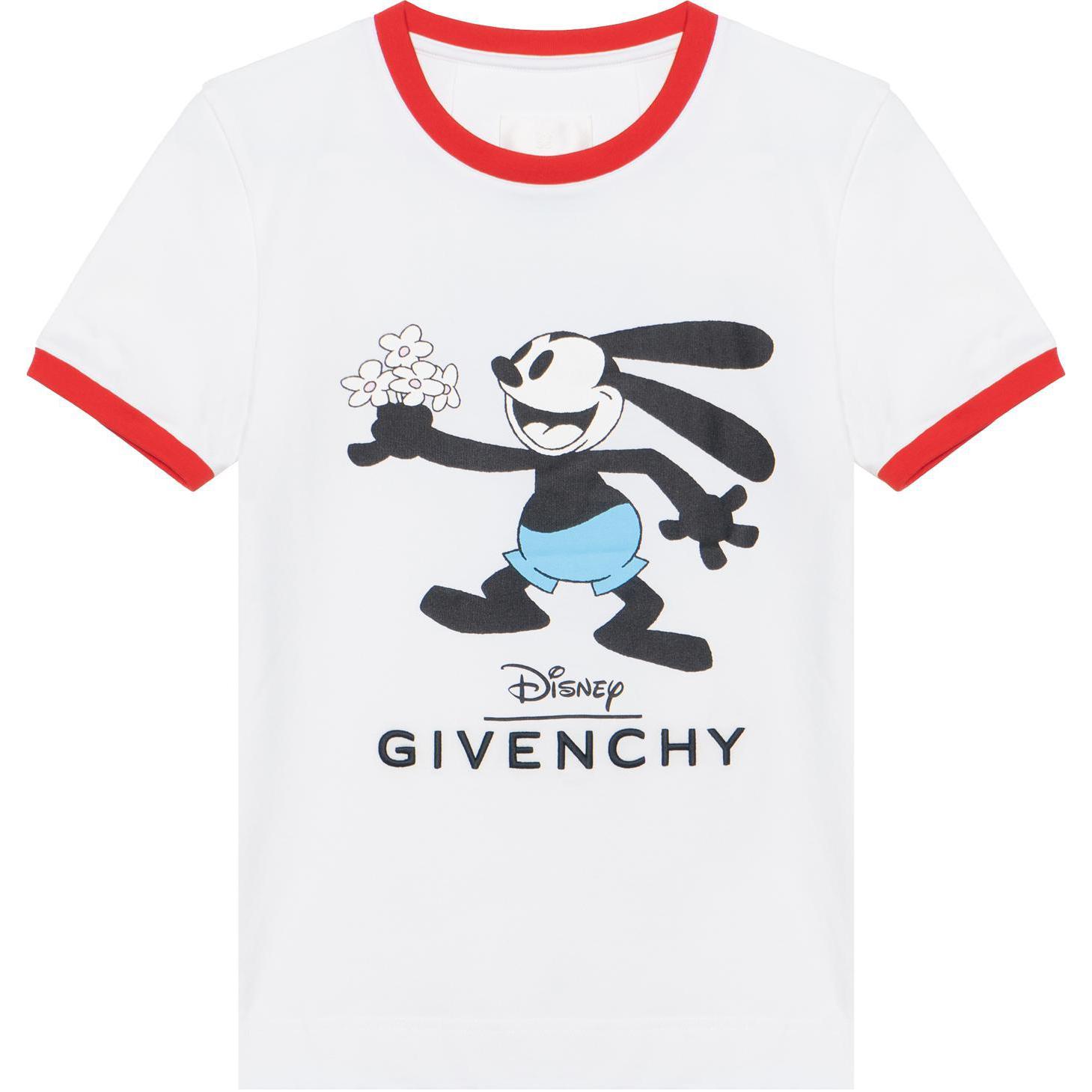 Lookbook (W) Givenchy x Disney Merah Putih Kaos Crewneck Motif Kartun. GD2022121623